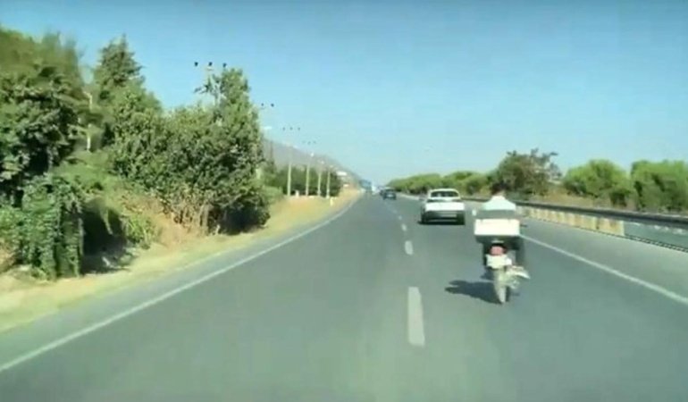 Denizli'de faciadan dönülen anlar araç kamerasında