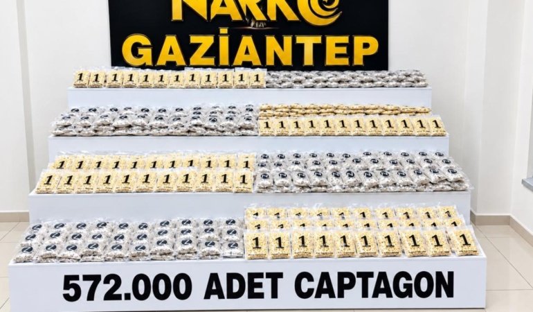 Gaziantep'te 572 bin uyuşturucu hap ele geçirildi