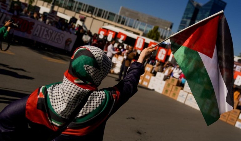 Ankara'da katil İsrail'in Gazze'ye yönelik saldırıları protesto edildi